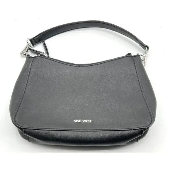 Nine West Black Purse Shoulder Double Zipper Organizer Bag - Picture 1 of 6